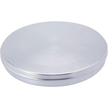 Ayda Aluminum Round Basbuosa Tray With Lid 3 Pieces 12 Inches Silver