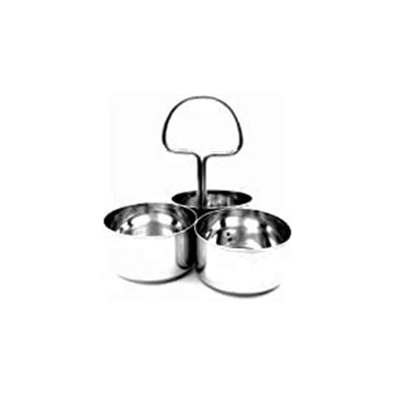 Ayda 3 Compartment Stainless Steel Condiment Silver 26Cm 26 Cm Silver
