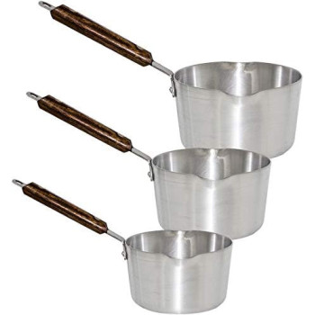 Kitchen King 3 Pieces Aluminium Sauce Pan Set Set Of 3 Silver
