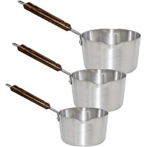 Kitchen King 3 Pieces Aluminium Sauce Pan Set Set Of 3 Silver