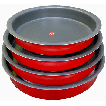 Ayda 4 Pieces Non Stick Oven Dish Red 24262830Centimeter 4 Pieces Red
