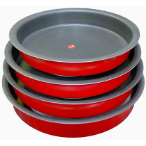 Ayda 4 Pieces Non Stick Oven Dish Red 24262830Centimeter 4 Pieces Red