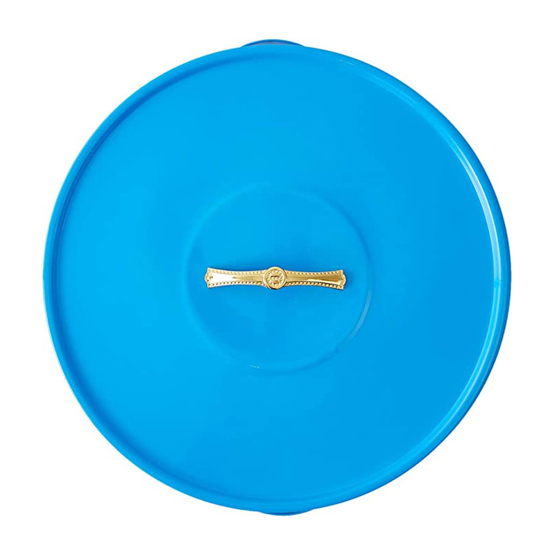 Ayda Aluminum 7 Partition Breakfast Serving Tray With Dip Lid 17 Inches Blue