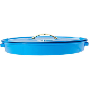 Ayda Aluminum 7 Partition Breakfast Serving Tray With Dip Lid 17 Inches Blue