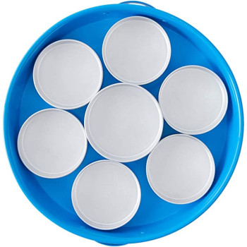 Ayda Aluminum 7 Partition Breakfast Serving Tray With Dip Lid 17 Inches Blue