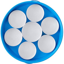 Ayda Aluminum 7 Partition Breakfast Serving Tray With Dip Lid 17 Inches Blue