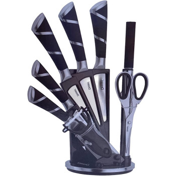 8Pcs Knife Set 8 Pieces Silver&Black