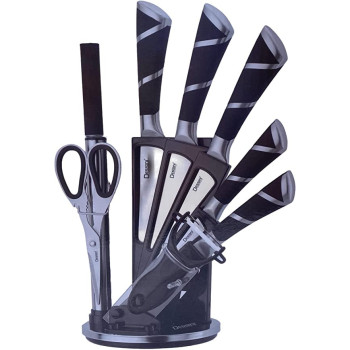 8Pcs Knife Set 8 Pieces Silver&Black