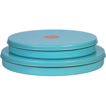 Ayda 4 Piece Non Stick Cheese Kunafa Cake Baking Tray Blue 35X35X5.5Cm 35 X 35 X 5.5 Cm Blue