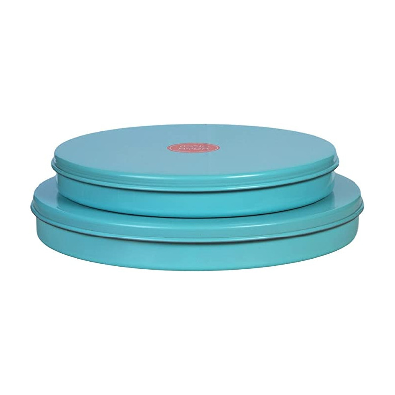Ayda 4 Piece Non Stick Cheese Kunafa Cake Baking Tray Blue 35X35X5.5Cm 35 X 35 X 5.5 Cm Blue