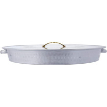 Ayda Aluminum 20 Inch Breakfast Serving Tray With Clear Lid 20 Inches Silver