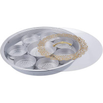 Ayda Aluminum 20 Inch Breakfast Serving Tray With Clear Lid 20 Inches Silver