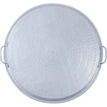 Ayda Aluminum 20 Inch Breakfast Serving Tray With Clear Lid 20 Inches Silver