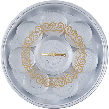 Ayda Aluminum 20 Inch Breakfast Serving Tray With Clear Lid 20 Inches Silver