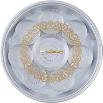 Ayda Aluminum 20 Inch Breakfast Serving Tray With Clear Lid 20 Inches Silver