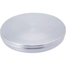 Ayda Aluminum Round Basbuosa Tray With Lid 3 Pieces 14 Inches Silver