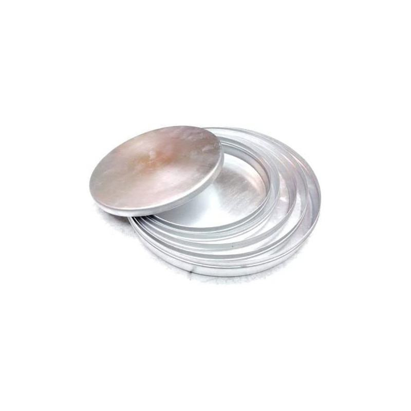 Ayda 5 Piece Aluminum Basbuosa Cake Tray With Lid Silver 5 Pieces Silver