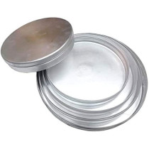 Ayda 5 Piece Aluminum Basbuosa Cake Tray With Lid Silver 5 Pieces Silver