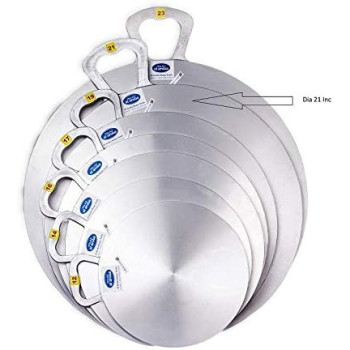 Arobah Aluminium Round Tawa Roti Pan Dia 21in Dia 21 Silver