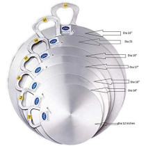 Arobah Aluminium Arabic Tawa Roti Pan Ragag Maker Dia 23 Silver