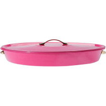 Ayda Aluminum 8 Partition Breakfast Serving Tray With Dip Lid20 Inches Pink