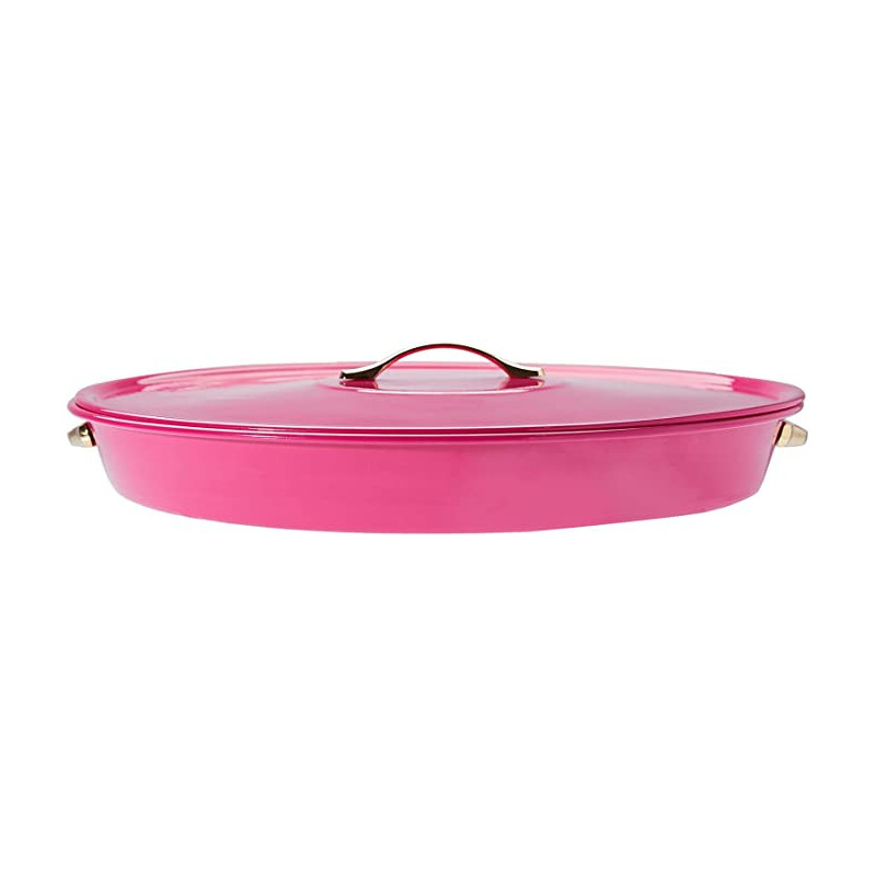 Ayda Aluminum 8 Partition Breakfast Serving Tray With Dip Lid20 Inches Pink