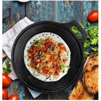 Ayda Cast Iron Dosa Tawa Perfect For Cooking On Gas Induction And Electric Cooktops Pre Seasoned11 Inches Black