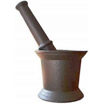 Ayda Cast Iron Pre Seasoned Garlic Spice Tamping Rammer Mortar Pestle Mill Grinder Bowl Stainless Steel Mortar 12 Cm Silver