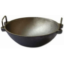 Ayda Cast Iron Pre Seasoned Super Polished Kadaiwok 9 Inch Gas Stove Compatible Black9 Inches Black