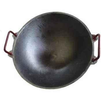 Ayda Cast Iron Pre Seasoned Super Polished Kadaiwok 9 Inch Gas Stove Compatible Black9 Inches Black
