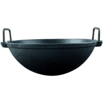 Ayda Cast Iron Pre Seasoned Super Polished Kadaiwok 9 Inch Gas Stove Compatible Black9 Inches Black