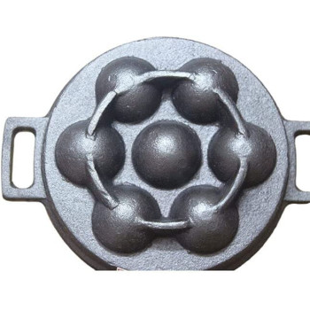 Ayda Cast Iron Pre Seasoned Super Smooth Paniyarampaddu Pan Super Smooth Round 7 Pits Black 9Inch9 Inches Black