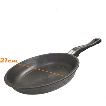 Ayda Cast Iron Pre Seasoned Fry Pan Induction & Gas Compatible Perfect For Frying And Roasting Oven Safe Cookware15 Cm Black