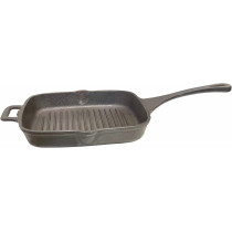 Ayda Cast Iron Pre Seasoned Grill Pan Induction & Gas Compatible Sandwich Makerbarbequetandoor Grill 26Cms 3.4 Kgblack