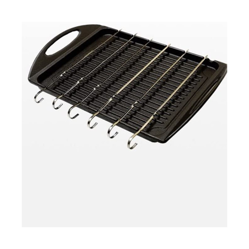 Ayda Cast Iron Pre Seasoned Grill Pan Griddle With Handles Reversible Korean Barbecue Tray Grill Plate 26 X 33 X 6 Cm Black