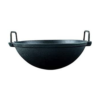 Ayda Cast Iron Pre Seasoned Kadaikadhai For Cooking And Deep Frying Multipurpose Loha Kadai Gas Stove Friendly Black 6 Inch