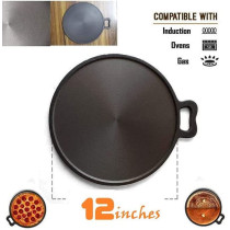 Ayda Cast Iron Pre Seasoned Super Smooth Tawa For Dosarotichapati 12 Inch12 Inches Black