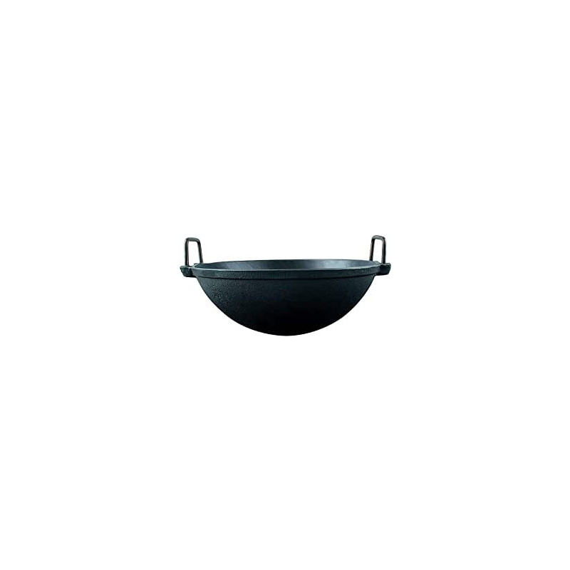 Ayda Cast Iron Pre Seasoned Super Smooth Kadai Loha Kadai Gas Stove And Induction Friendly Naturally Non Stick 12Inch Black