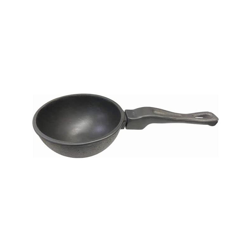 Ayda Cast Iron Pre Seasoned Tadka Pan With Cast Iron Handle Gas Small And Handy Naturally Non Stick Black D:13Cms 500Ml Black