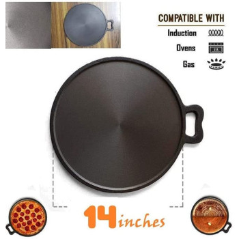 Ayda Cast Iron Pre Seasoned Super Smooth Tawa For Dosarotichapati Black 14 Inch14 Inches Black