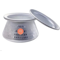 Ayda Hammered Aluminium Biryanihareesa Decorative Pot With Lid Silver 3.5L3.5 Litres Silver