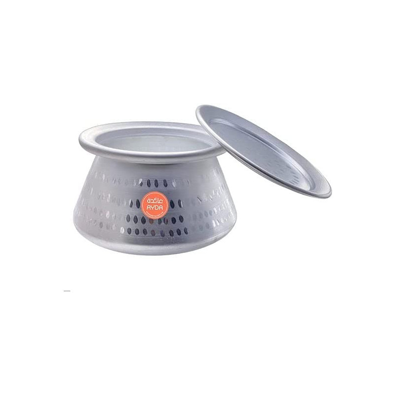 Ayda Hammered Aluminium Biryanihareesa Decorative Pot With Lid Silver 3.5L3.5 Litres Silver