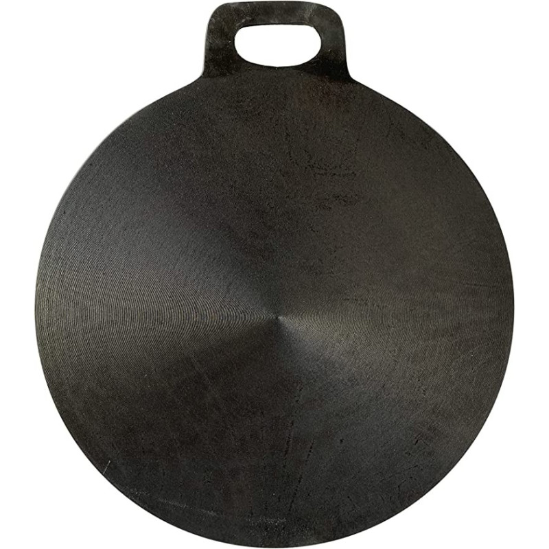 Ayda Pre Seasoned Cast Iron Concave Tawa For Tortillas Compatible With Gas Top Stove Oven Safe 12 Inches Curved Tawa Black