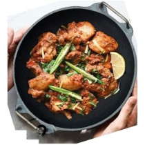 Ayda Pre Seasoned Cast Iron Kadhai With Lid For Cooking And Deep Frying Loha Kadai Coating Free Black 1 Pc 17Cm17 Cm Black