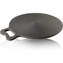 Ayda Pre Seasoned Cast Iron Tawa Arabic Bread Maker Flat Edge Iron Tawa compatible with Gas and Flat Top Stoves 12 inch Black