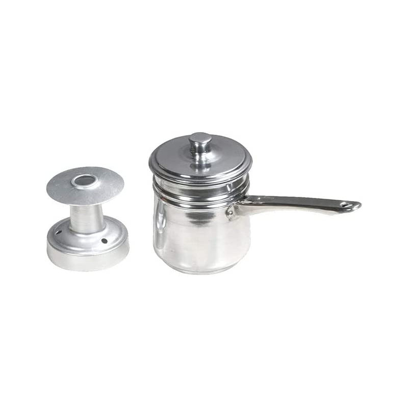 Ayda Stainless Steel Handle Arabic Coffeekarak Chai Fountain Gas Top Kettle Silver 1L1 Litre Silver