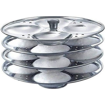 Ayda Stainless Steel Idli Rack 4 Plates 16 Pits Silver 19X14Cm19 X 14 Cm Silver