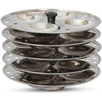 Ayda Stainless Steel Idli Stand 5 Rack 20 Pits Silver 19X16.5Cm19 X 16.5 Cm Silver