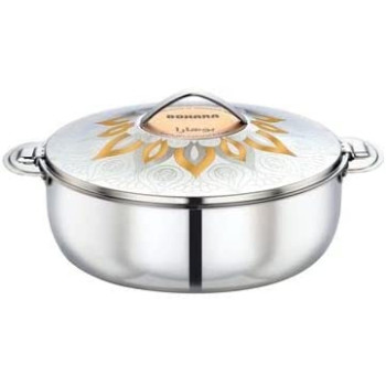 Bohara Sadiyah Casserole Dish Silvergold 2L2 Litres Silver&Gold