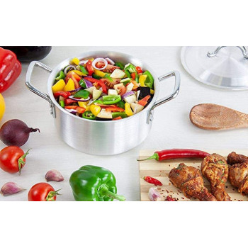 Professional Carina Aluminium Casserole Set 5Pc Stockpot Set With Lids 18 26Cm Silver26 Cm Silver